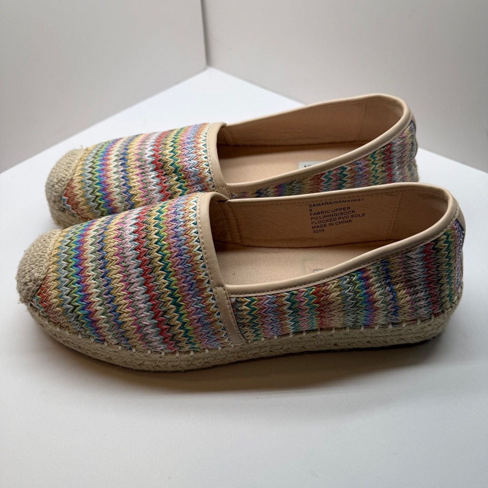 Steve Madden‎ Samara Multi Color Chevron Espadrille Flats Womens 9 SAMA06S1